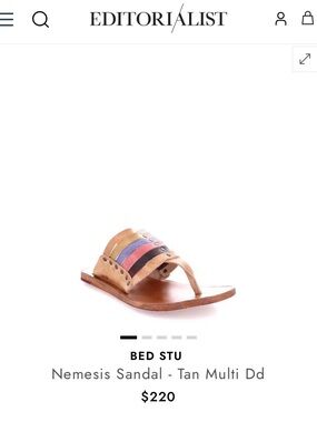 BED|STU Tan Leather Slide with Multicolor Accent Straps Nemesis Sandal
